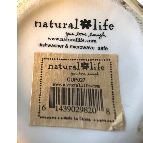 NATURAL LIFE Stoneware Cup Stop Smile Breathe Life Is Beautiful Boho Floral Gift - Picture 12 of 14